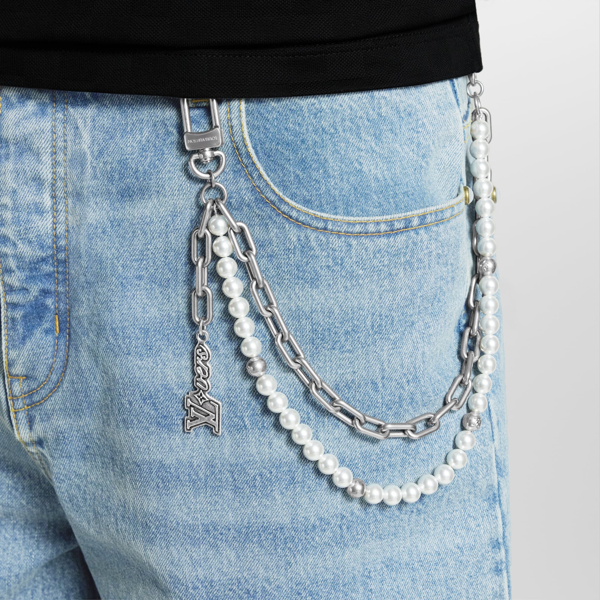 Pearls Chain Belt and Bag Charm . - Key Holders and Bag